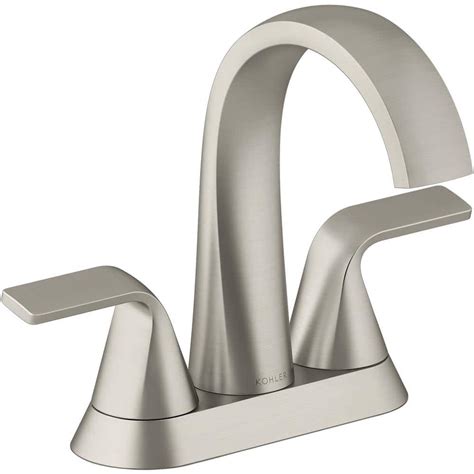 Widespread 2-Handle Low-Arc Water-Saving Bathroom Faucet in Vibrant Brushed Nickel. . Home depot kohler faucets